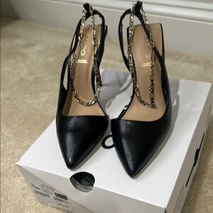 Aldo Black Patent Leather Heels